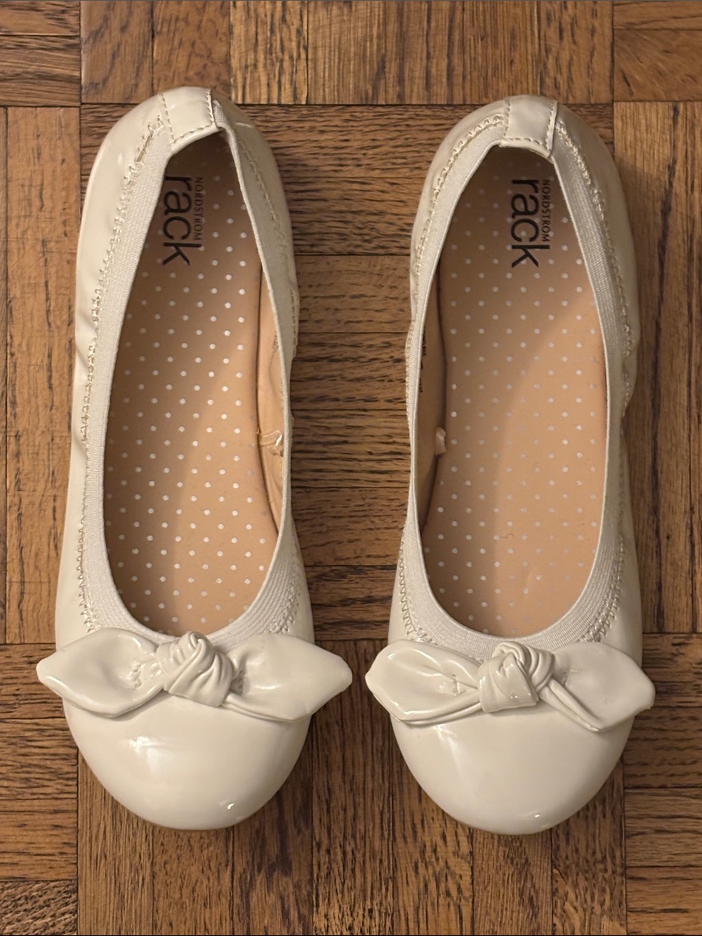 Nordstrom Ivory Knot-Toe Ballet Flats